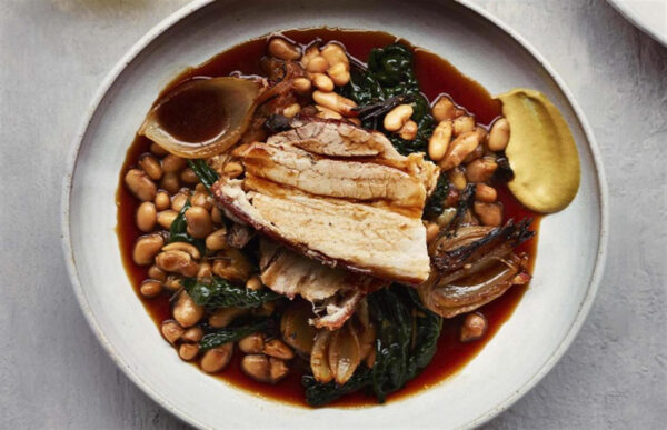 12. Slow-roasted Pork Belly With Cannellini Beans