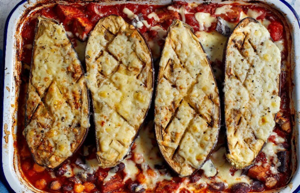 24. Eggplant Chili Traybake