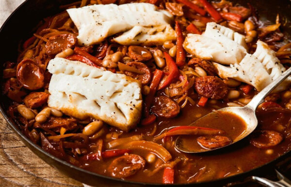 28. Cod With Chorizo And White Beans
